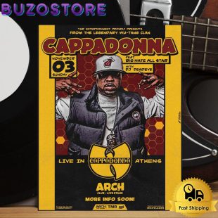 Cappadonna Wu Tang Clan Live In Athens On November 3, 2024 Poster Canvas