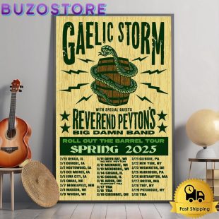 Gaelic Storm Roll Out The Barrel Spring 2025 Tour Poster Canvas