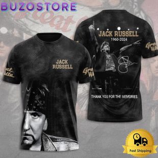 Great White Band Jack Russell Thank You For The Memories Signature All Over Print T Shirt