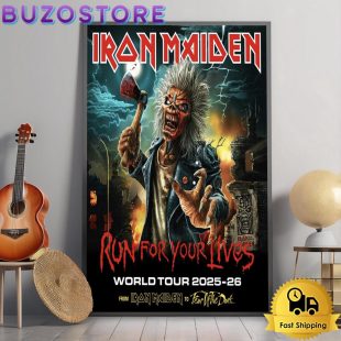 Iron Maiden Run For your Lives World Tour 2025 Poster Canvas