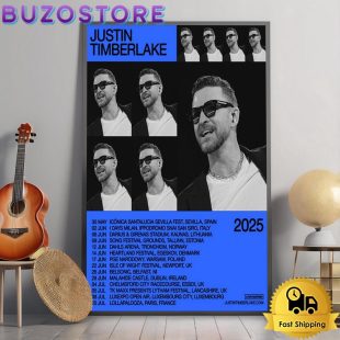 Justin Timberlake Europe Tour 2025 Poster Canvas