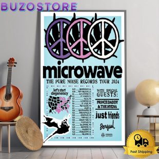 Microwave The Pure Noise Records Tour 2024 Poster Canvas