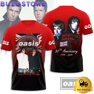 Oasis Definitely Maybe 30Th Anniversary All Over Print T Shirt
