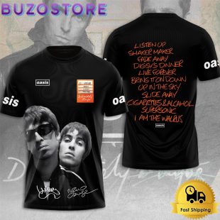 Oasis Listen Up All Over Print T Shirt