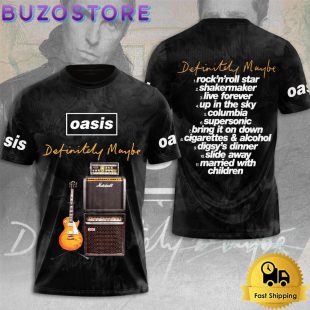 Oasis Live Forever Signature All Over Print T Shirt