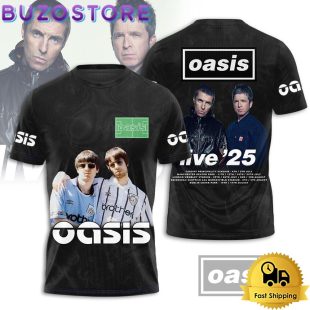 Oasis Tour 2025 Portrait Lengend All Over Print T Shirt