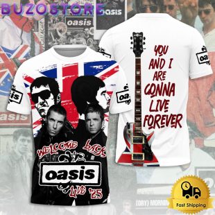 Oasis Welcome Back Live 2025 All Over Print T Shirt