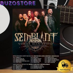 Semblant Lunar Manifesto 10 Year Celebration Tour 2025 Poster Canvas