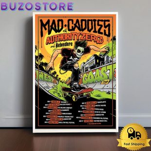 Authority Zero x Mad Caddies November Tour 2024 Poster Canvas