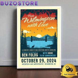 Ben Folds Tour At Greenfield Lake Amphitheater, Wilmington, NC On October 29 2024 Poster Canvas