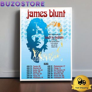 James Blunt 20th Anniversary Of Back To Bedlam Tour 2025 Poster Canvas