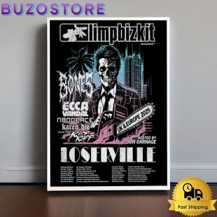 Limpbizkit UK And Europe 2025 Tour Poster Canvas