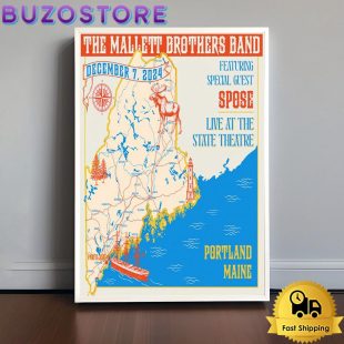 The Mallett Brothers Band At State Theatre Portland, ME On December 7, 2024 Poster Canvas