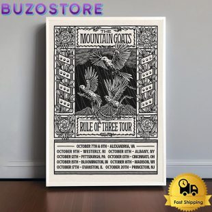 The Mountain Goats Rule Of Three Tour 2024 Poster Canvas