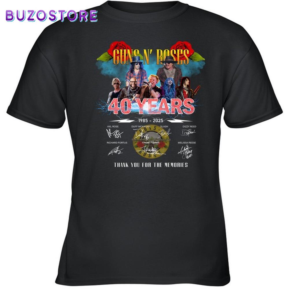 GUNS N' ROSES 40 Years World Tour Unisex T-Shirt For Fans