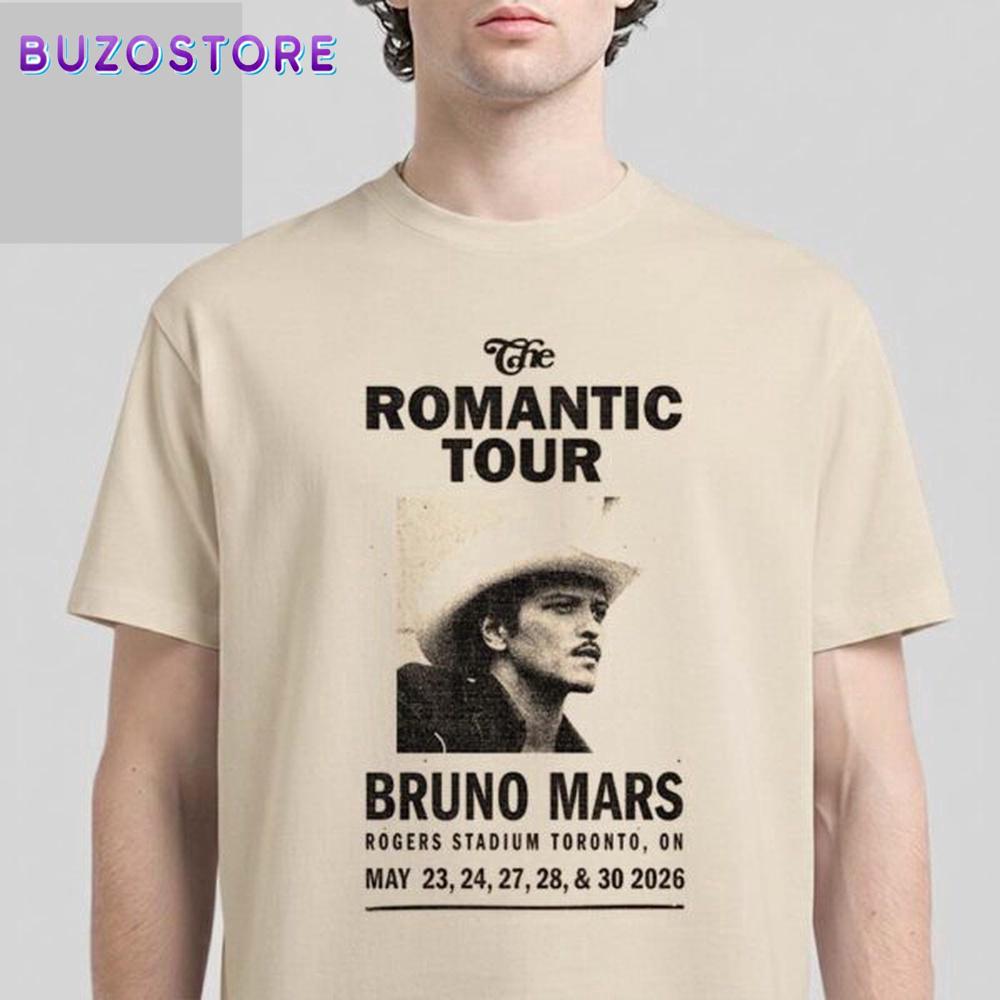 Bruno Mars The Romantic Tour 2026 Toronto Canada Unisex T-Shirt